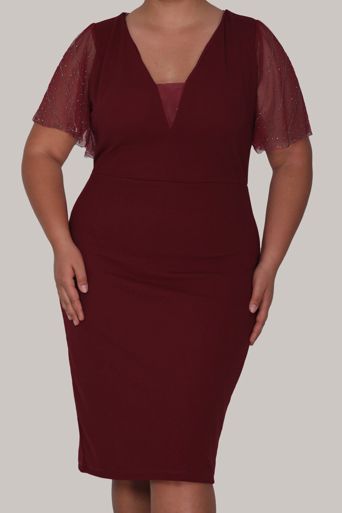 Damen Midikleid Sommerkleid für große Größen - NELB0588D5047BRD
