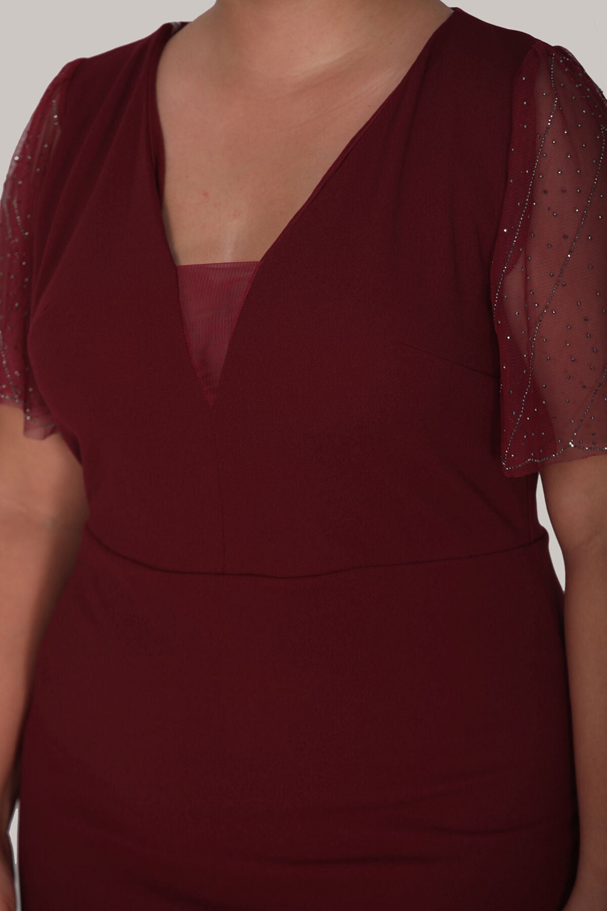Damen Midikleid Sommerkleid für große Größen - NELB0588D5047BRD