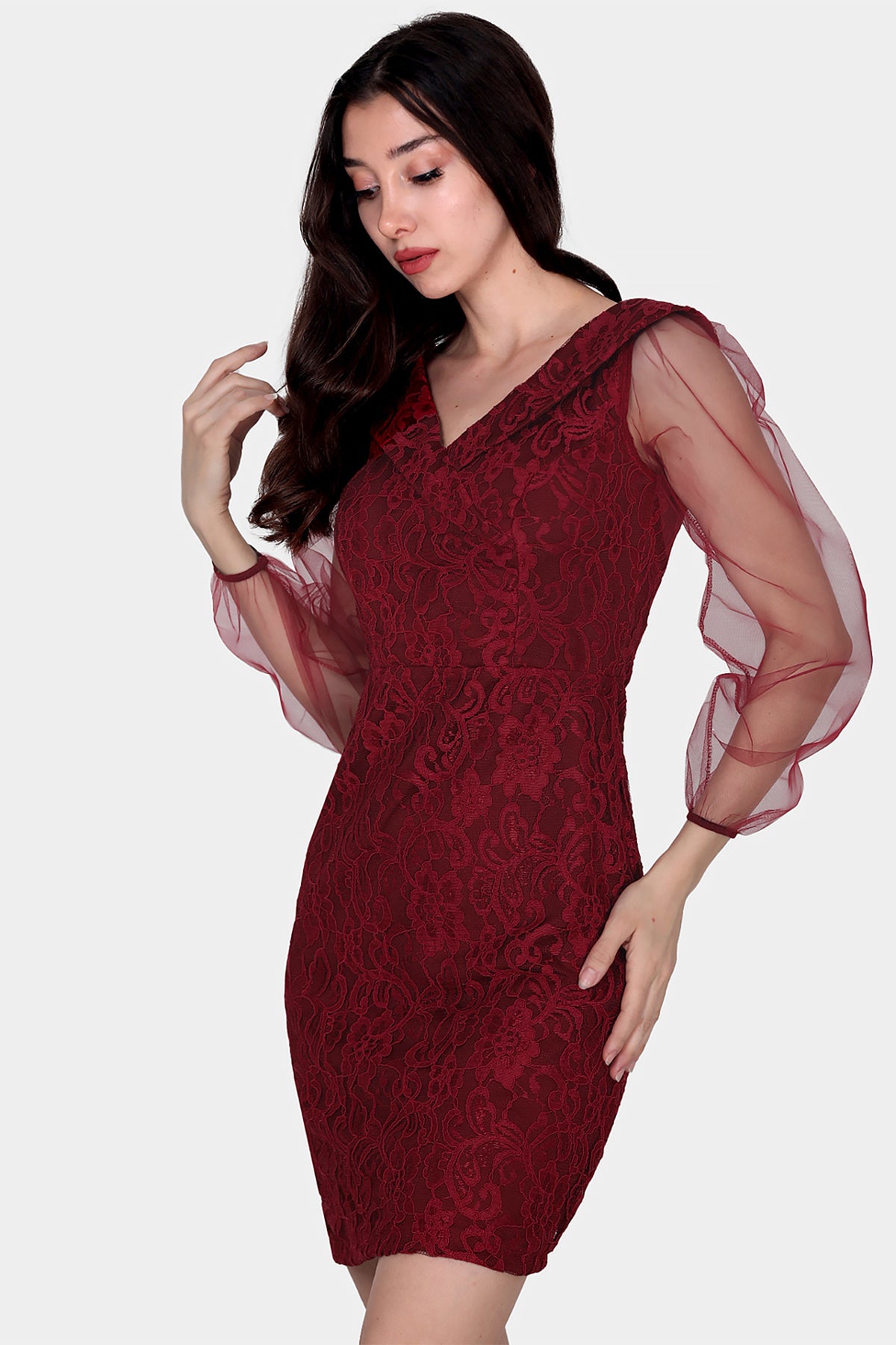 Kurzes Midikleid Sommerkleid für Damen - NELB0588D5092BRD