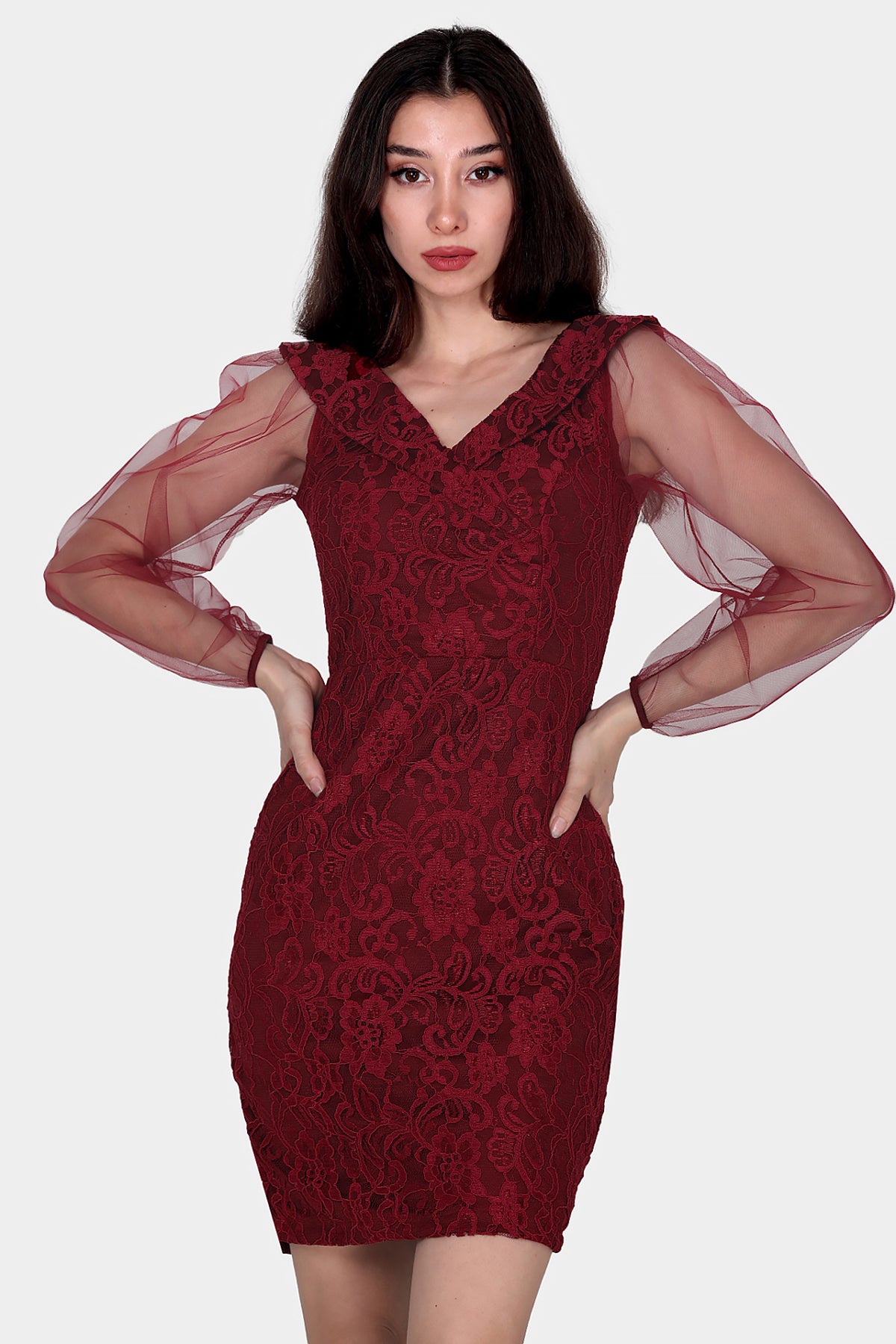 Kurzes Midikleid Sommerkleid für Damen - NELB0588D5092BRD