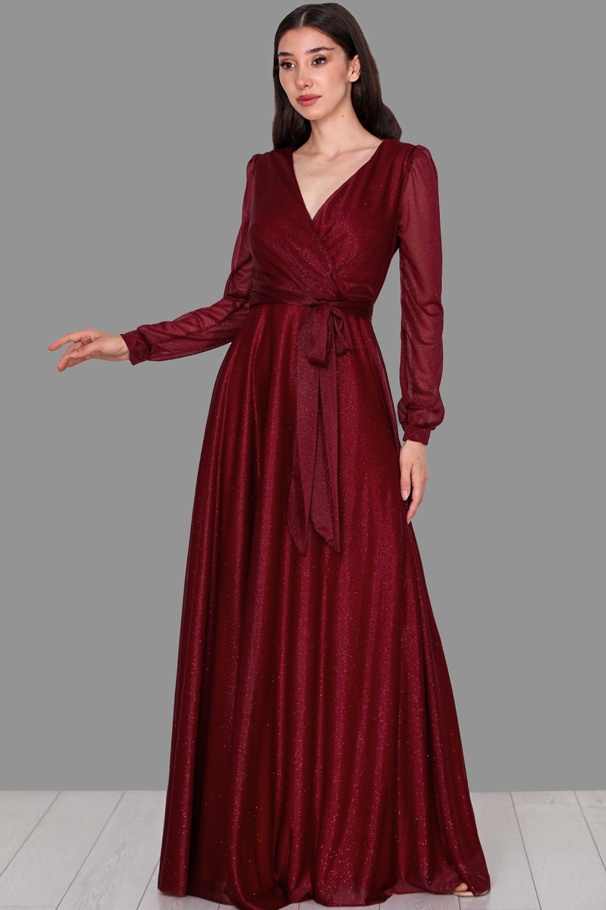Langes Maxikleid Sommerkleid für Damen mit Gürtel - NELB0588D5162BRD