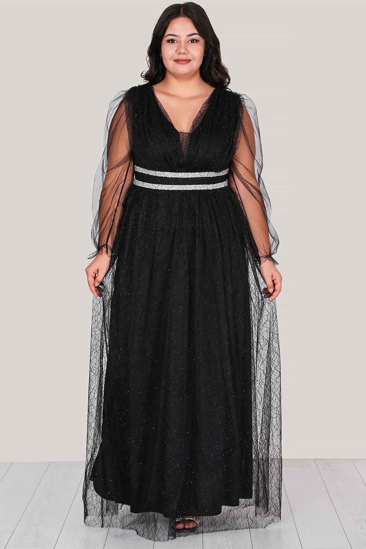 Langes Abendkleid Maxikleid für große Größen - NELB0588D5160SYH