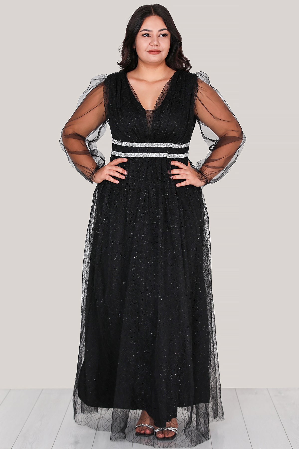 Langes Abendkleid Maxikleid für große Größen - NELB0588D5160SYH