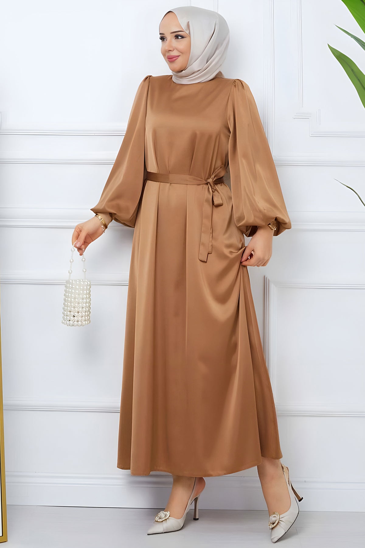 Long Dresses Abaya Hijab Dress Women - NELB0007D4772BEJ