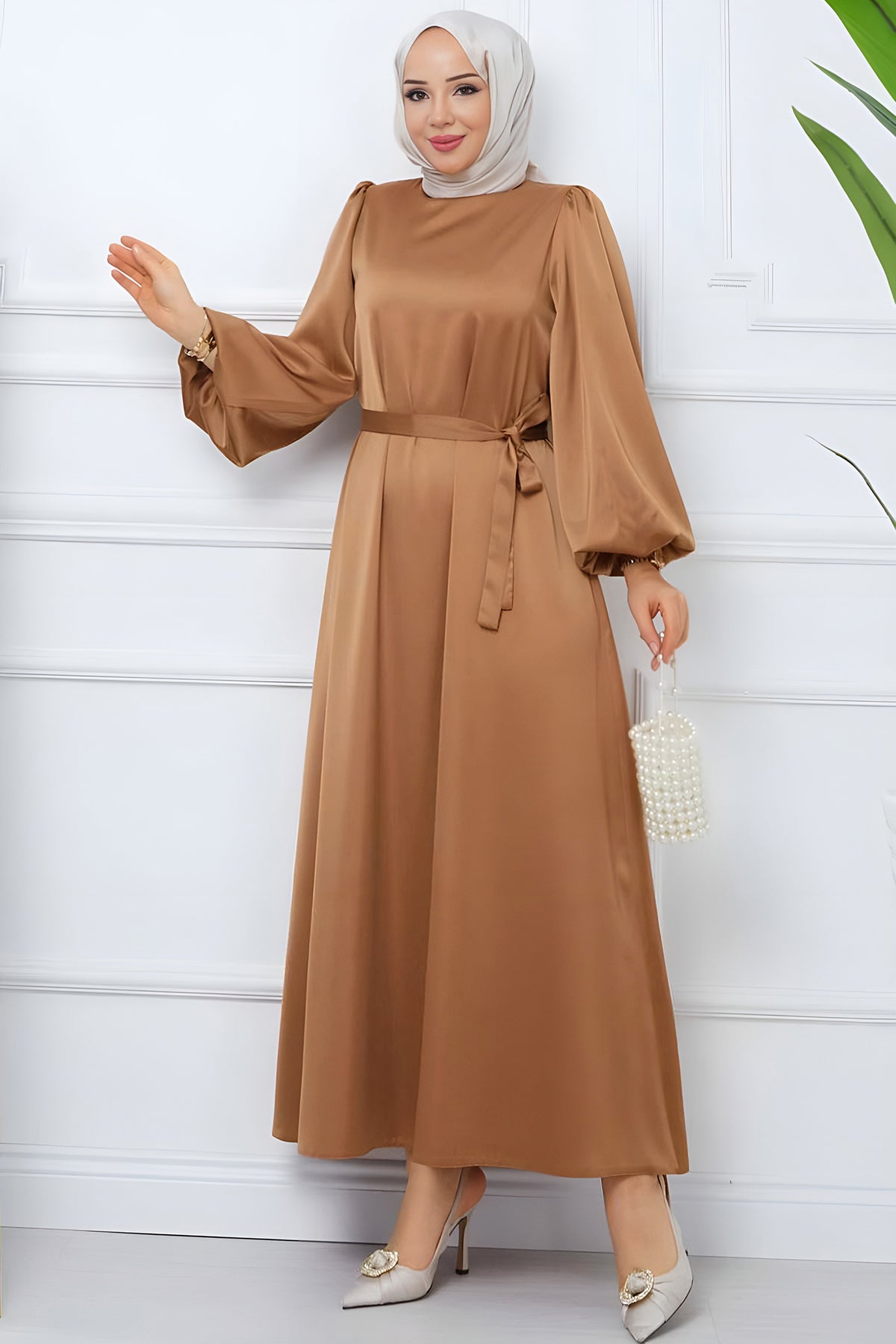 Long Dresses Abaya Hijab Dress Women - NELB0007D4772BEJ