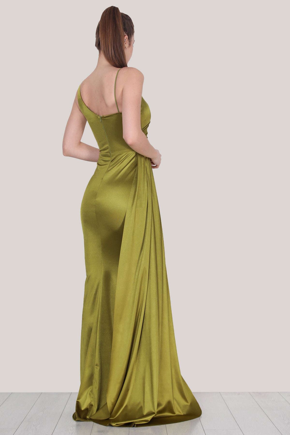 Women's Satin Evening Dress - NELB0553D9442YAĞ