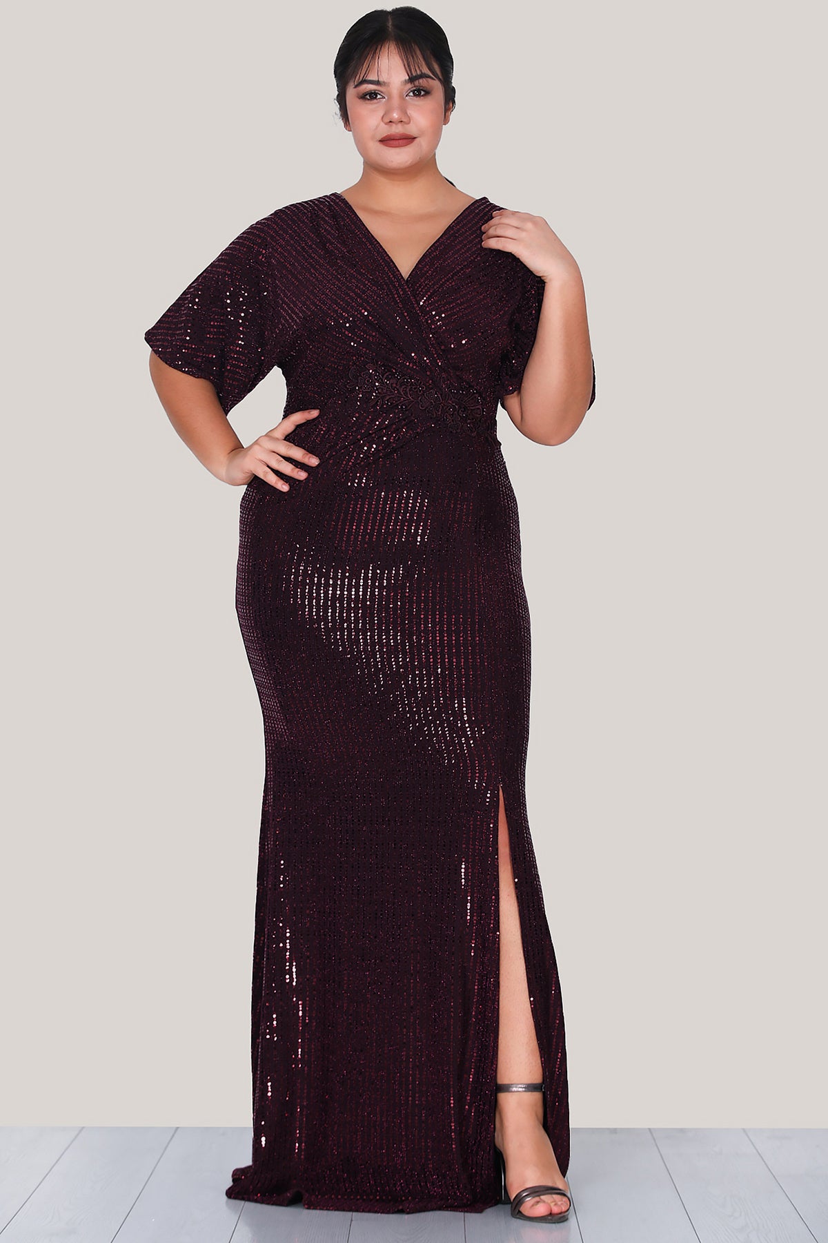 Women's chiffon midi dress - NELB0553D9482BRD