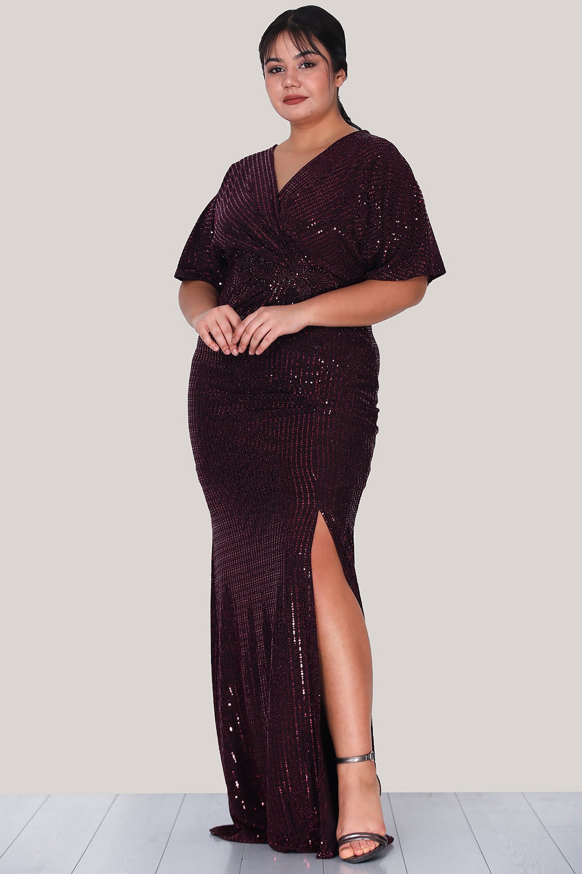 Women's chiffon midi dress - NELB0553D9482BRD