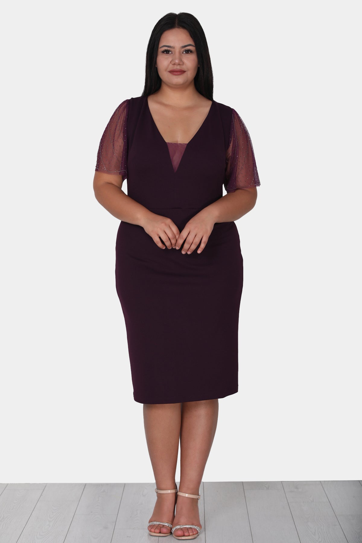 Women's midi dress summer dress for plus sizes - NELB0588D5047K-M