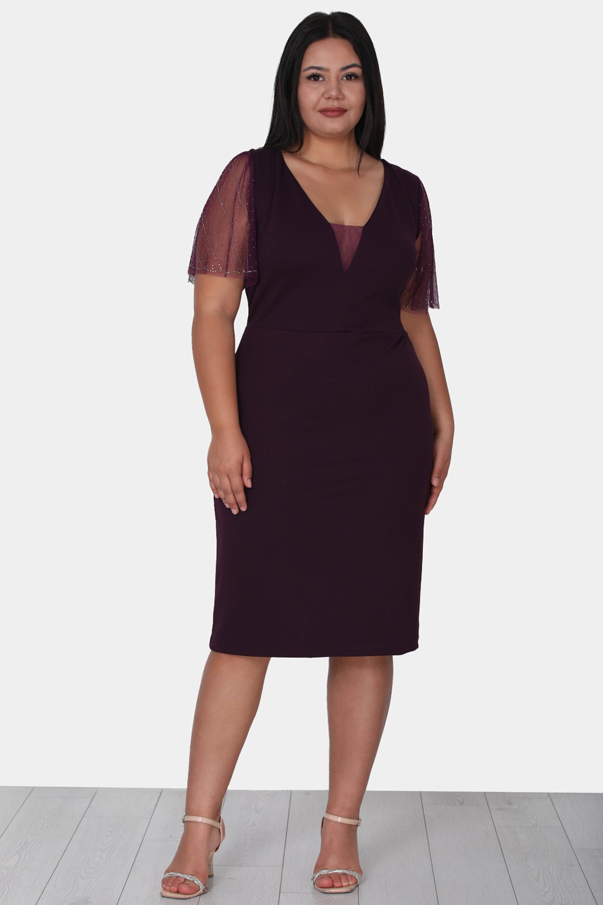 Women's midi dress summer dress for plus sizes - NELB0588D5047K-M