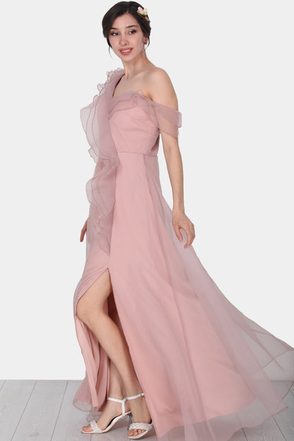 Lange maxi-jurk zomerjurk met voor- NELB0588D5143PDR