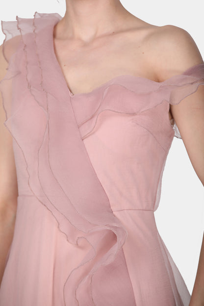 Lange maxi-jurk zomerjurk met voor- NELB0588D5143PDR