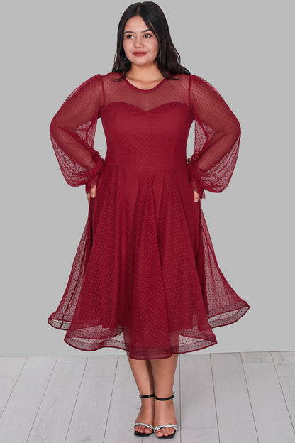 Dames midi-jurk zomerjurk voor grote maten-NELB0588D5154BRD