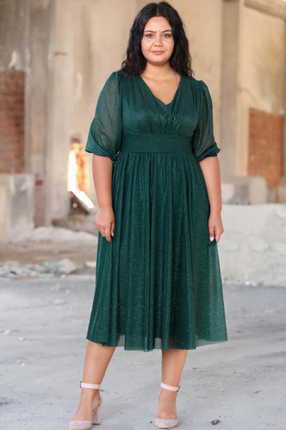 Dames midi-jurk zomerjurk voor grote maten - NELB0553D8848YŞL