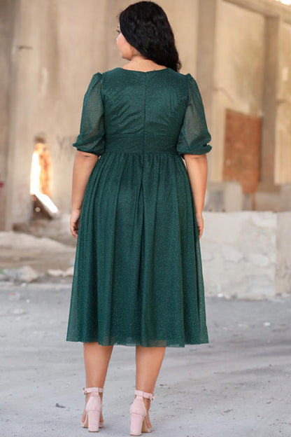 Dames midi-jurk zomerjurk voor grote maten - NELB0553D8848YŞL