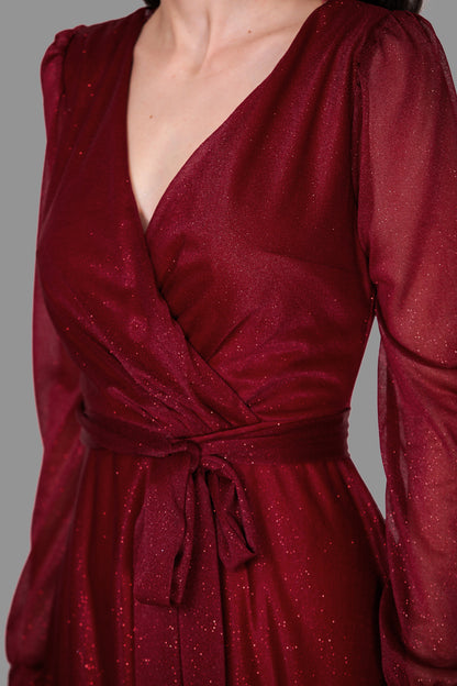 Lange maxi-jurk zomerjurk voor dames met riem - NELB0588D5162BRD