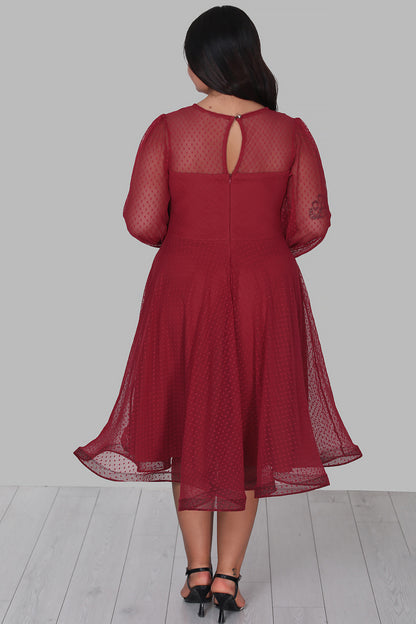 Dames midi-jurk zomerjurk voor grote maten-NELB0588D5154BRD