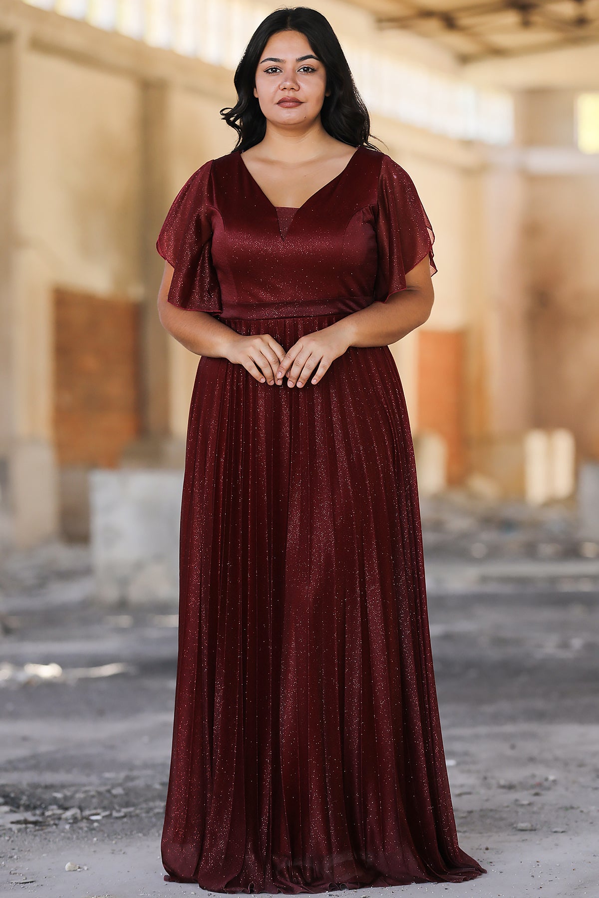 Langes Maxikleid Sommerkleid für große Größen - NELB0588D5064BRD