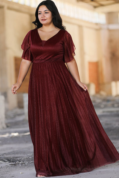 Langes Maxikleid Sommerkleid für große Größen - NELB0588D5064BRD
