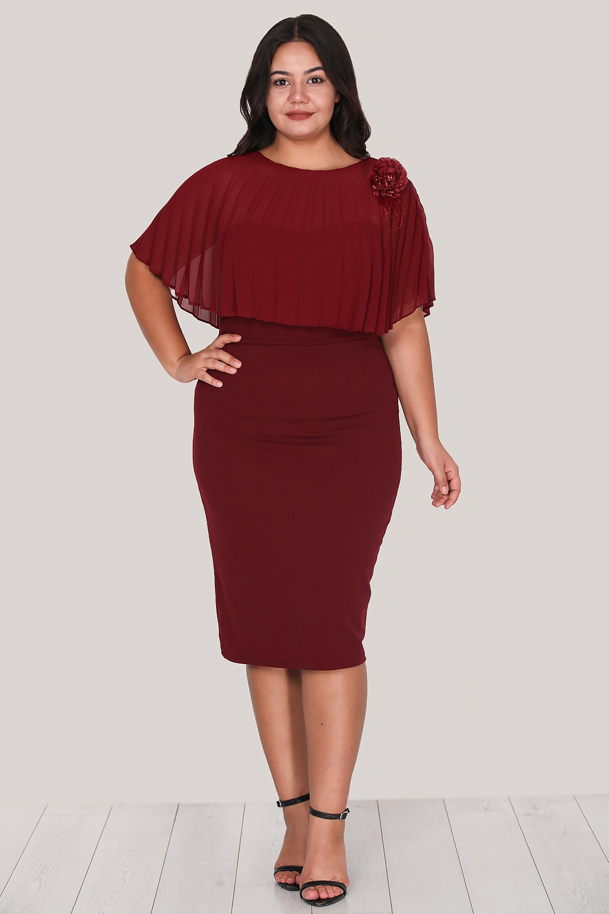 Damen Midikleid Sommerkleid für große Größen - NELB0588D5167BRD